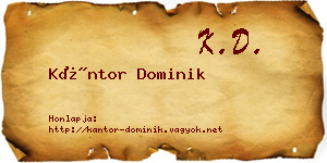 Kántor Dominik névjegykártya